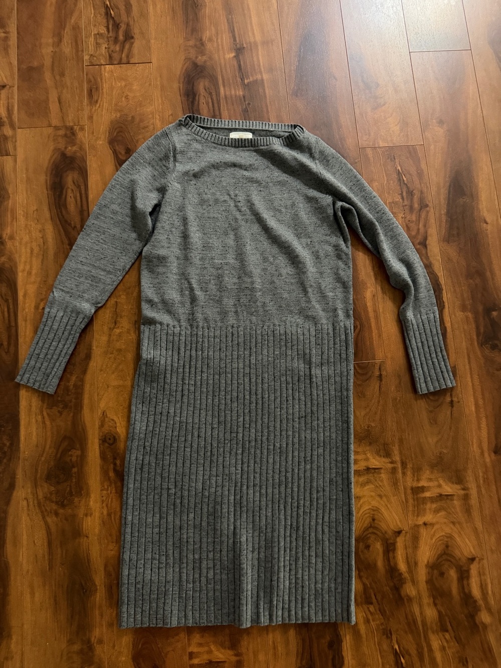 Lou & Grey Charcoal Ribbed Maxi Sweater Dress